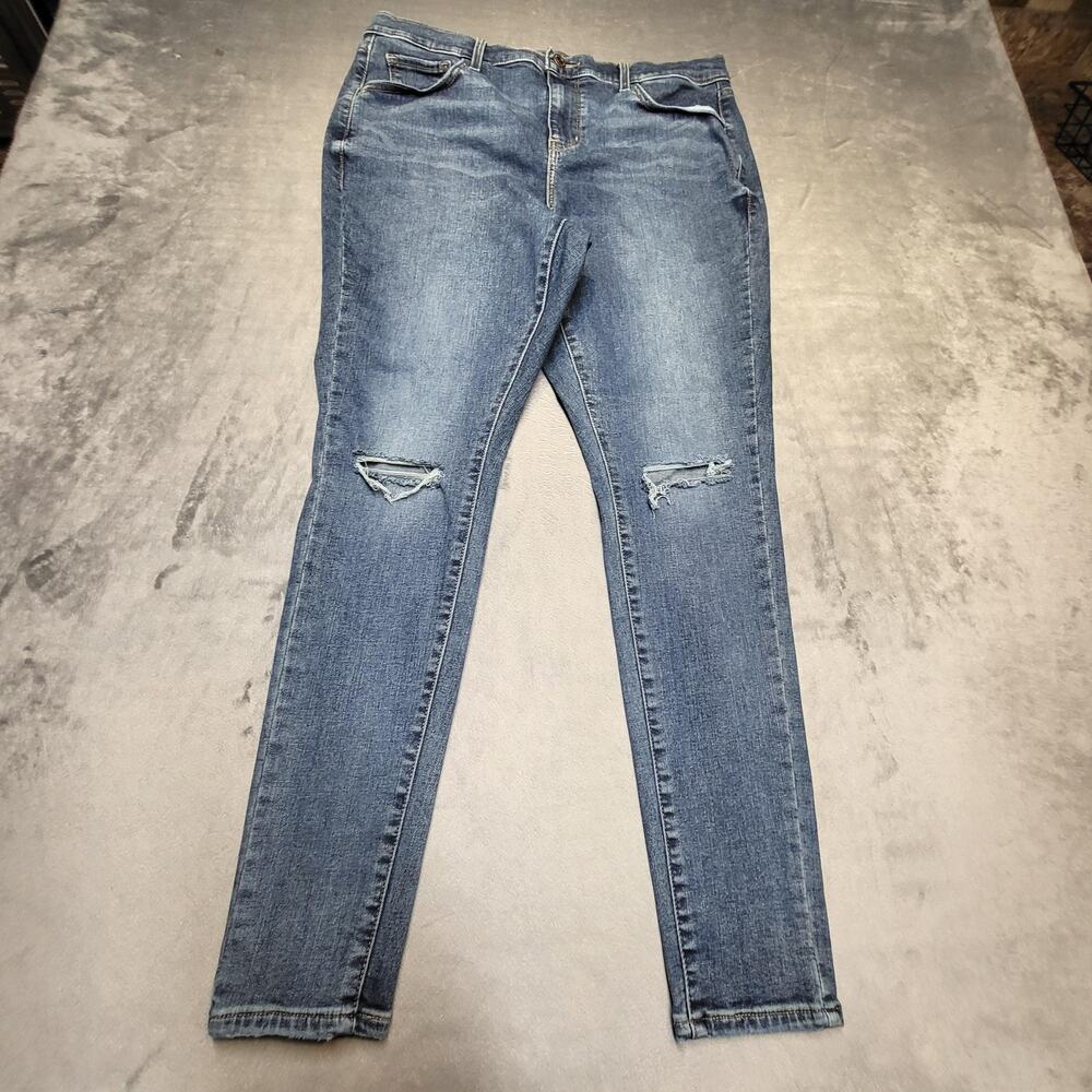 Levis 720 Jeans Womens 16W Blue Medium Wash High Rise‎ Super Skinny Stretch